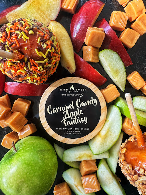 (CARAMEL CANDY APPLE FANTASY) Soy Candle 13.5oz