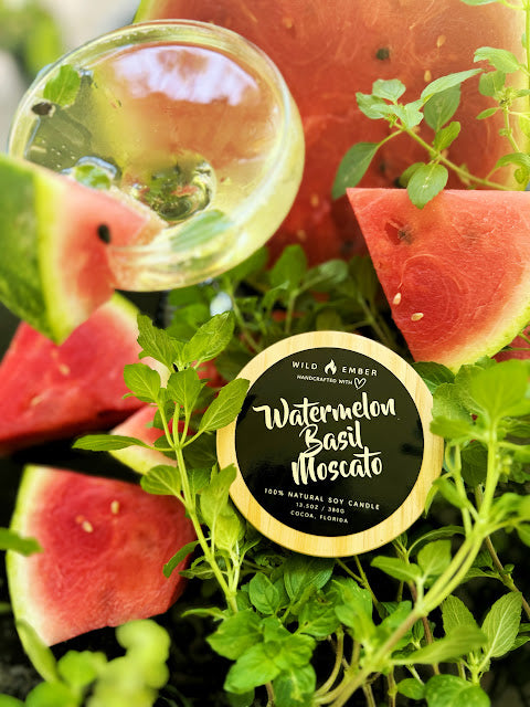 (WATERMELON BASIL MOSCATO) Soy Candle 13.5oz